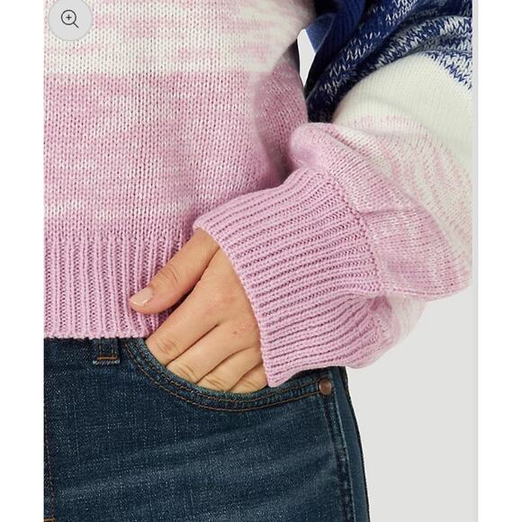 Wrangler Retro Abbey Crop Sweater Womens XL Balloon Sleeve Relaxed Festival - Picture 3 of 12